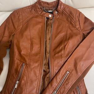Brown leather jacket